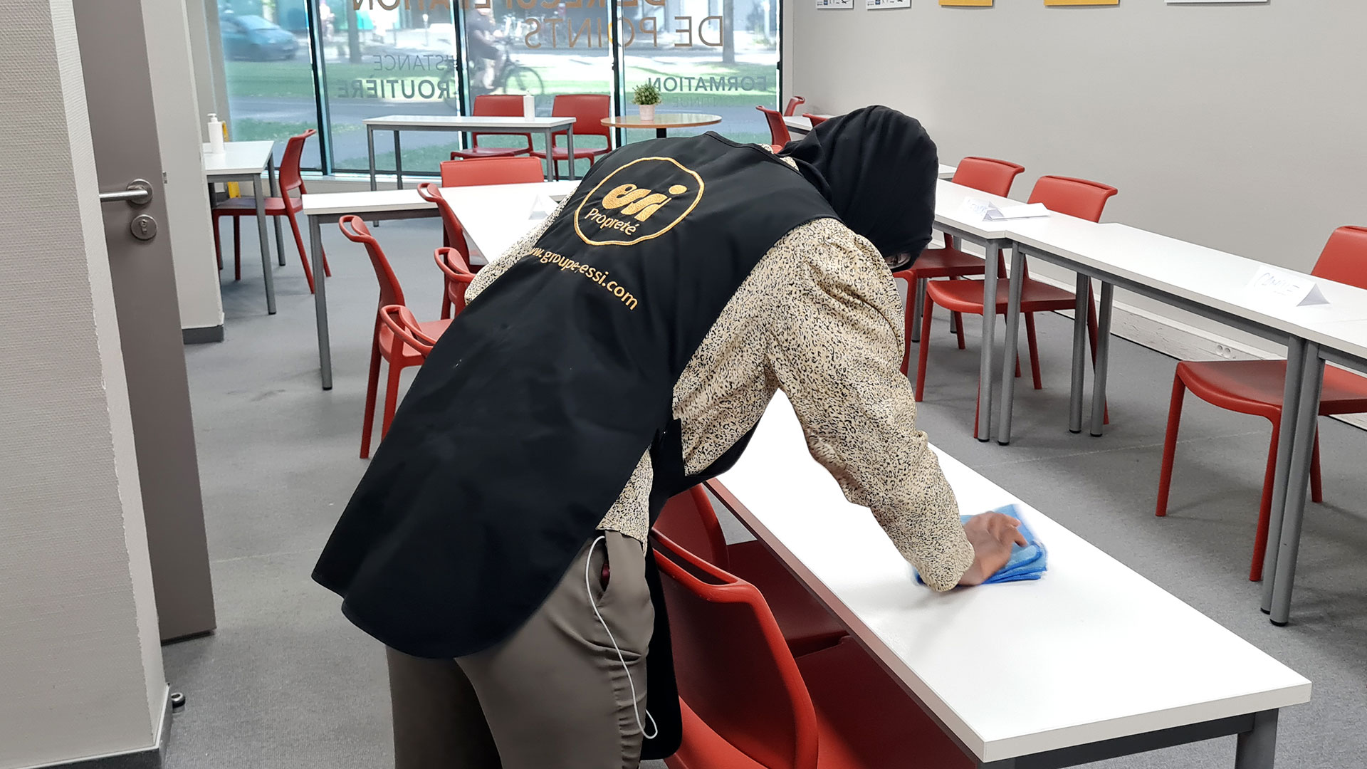 désinfection d'une table